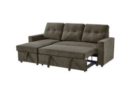 Mattress Guru Reegan L Shaped Corner Sofa Bed With Hidden Storage And Reversible Chaise, With Pocket Sprung Seats - Taupe - thumbnail 3