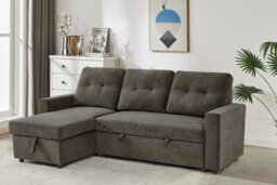 Mattress Guru Reegan L Shaped Corner Sofa Bed With Hidden Storage And Reversible Chaise, With Pocket Sprung Seats - Taupe - thumbnail 2