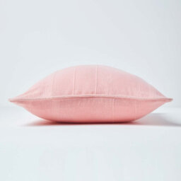 Homescapes Cotton Rajput Ribbed Pink Cushion Cover, 45 X 45 Cm - thumbnail 2