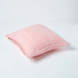 Homescapes Cotton Rajput Ribbed Pink Cushion Cover, 45 X 45 Cm - thumbnail 3