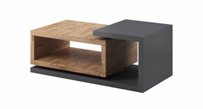 Arte Bota 97 Coffee Table W1200mm H470mm D600mm - Oak Ribbec & Grey, Artistic And Practical - image 1