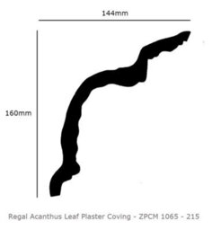 Regal Acanthus Leaf Plaster Coving 144mm X 160mm - 24M Pack - thumbnail 2
