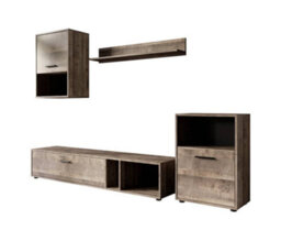 Arte Sophisticated Oak Grange Sand Halo Entertainment Unit W220Cm H140Cm D36Cm - Contemporary Design With Ample Storage