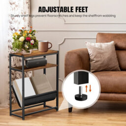 43X18X 55Cm New 3-Tier Narrow Side Table For Living Room Sofa End Tables With Storage Shelf - thumbnail 5