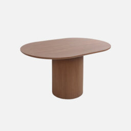 Sweeek - Oblong Coffee Table With Carved Wood Effect Faro Walnut 90X60X45 Cm - thumbnail 1
