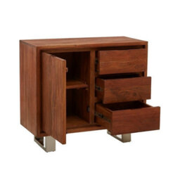 Orsina Acacia One Door Sideboard, Natural Solid Acacia Wood Cabinet With Single Door And Three Drawers - thumbnail 5