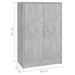 Berkfield Shoe Cabinet Concrete Grey 60X35X92 Cm Engineered Wood - thumbnail 8