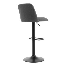 Living And Home Bar Stool Set Of 2 Grey Linen Upholstered Swivel Counter Bar Stools With Mid Backrest - thumbnail 3