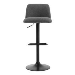 Living And Home Bar Stool Set Of 2 Grey Linen Upholstered Swivel Counter Bar Stools With Mid Backrest - thumbnail 2