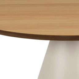 Wyld Haus Hamburg Round Oak Veneer Coffee Table With Steel Pillar Base - thumbnail 5