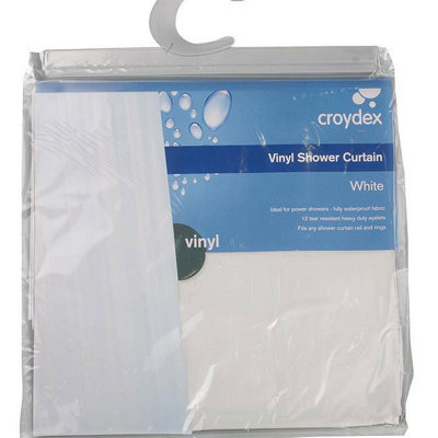 Vinyl Shower Curtain White One Colour (One Size)