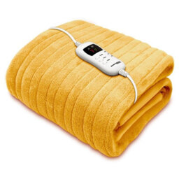 Dreamcatcher Deluxe Gold Electric Throw Heated Double Over Blanket Soft Fleece  9 Heat & 12 Timer Settings