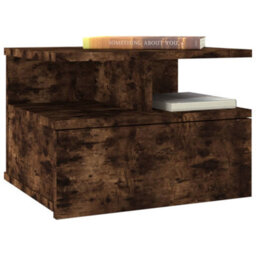 Berkfield Compact Floating Nightstand Smoked Oak 40X31X27 Cm Engineered Wood - thumbnail 3