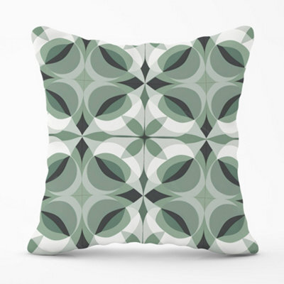 Warren Reed Designer Geometric Green Grey Cushions 60Cm X 60Cm - image 1