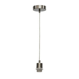 First Choice Lighting Set Of 2 Carss - Satin Nickel Ceiling Pendant Kits For Easy Fit Shades - thumbnail 2