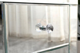 Furniturehmd 2 Drawer Mirrored Bedside Table Crystal Units Nightstand Storage Cabinet For Bedroom,living Room - thumbnail 4