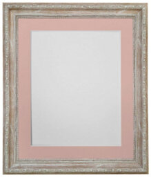 Frames By Post Shabby Chic Distressed Wood With Pink Mount For Image Size 30 X 40 Cm