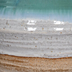 Wyld Haus Rustic Ombre Turquoise & Sand Glazed Ceramic Vase With Twin Handles 380mm - thumbnail 4