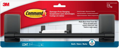 3M Command Command Bath Matte Black Hand Towel Bar Bath42-Mb