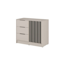Arte Nelly Sideboard Cabinet 105Cm Cashmere & Black - Modern Storage Unit With Three Drawers And Top Shelf For Stylish Interiors - thumbnail 2