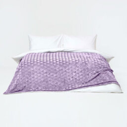 Homescapes Lavender Purple Geometric Triangle Velvet Throw 200 X 230 Cm - thumbnail 3