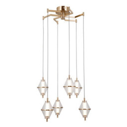 Luminosa Lighting Luminosa Fuente Cluster Pendant Ceiling Light Gold 3000K Warm White 6Xled - thumbnail 2