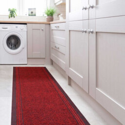 Loomed Red Hard Wearing Non Slip Cut To Measure Runner Utility Mat 66Cm Wide (2Ft 2In W X 4Ft L) - thumbnail 3