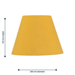 First Choice Lighting Set Of 2 Ochre Cotton 20Cm Diameter Tapered Lamp Shades - thumbnail 5