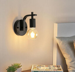 2 Pack Wall Lights Indoor Black Wall Lamps E27 Metal Wall Sconces - thumbnail 5