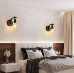 2 Pack Wall Lights Indoor Black Wall Lamps E27 Metal Wall Sconces - thumbnail 4