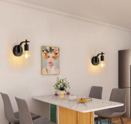 2 Pack Wall Lights Indoor Black Wall Lamps E27 Metal Wall Sconces - thumbnail 3
