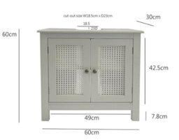 Aspect Furniture Vera Bathroom Storage Under Sink Cabinet, White - thumbnail 7