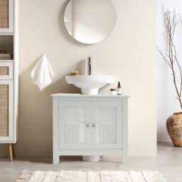 Aspect Furniture Vera Bathroom Storage Under Sink Cabinet, White - thumbnail 1