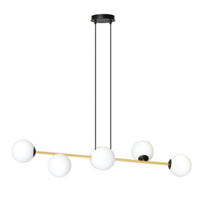 Emibig Lighting Emibig Gravity Pendant Lamp 6 X E14  Black, Gold With White Shade - image 1
