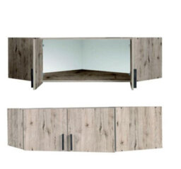 Arte Oak Wellington Top Box Storage Cabinet 117Cm - Stylish Overhead Storage For Contemporary Bedrooms - thumbnail 2