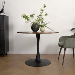 Paris Walnut Round Dining Table 4 Seater 100  X 100 Cm - thumbnail 3