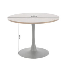 Paris Walnut Round Dining Table 4 Seater 100  X 100 Cm - thumbnail 8