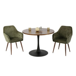 Paris Walnut Round Dining Table 4 Seater 100  X 100 Cm - thumbnail 9