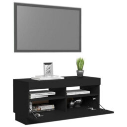 Berkfield Tv Cabinet With Led Lights Black 80X35X40 Cm - thumbnail 6
