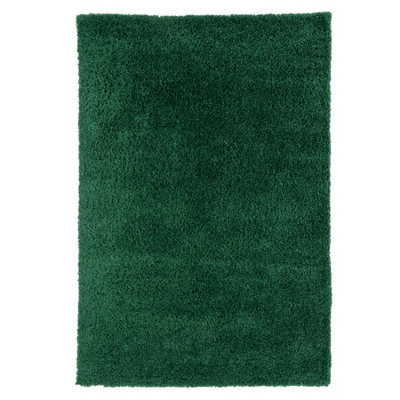 Loomed Emerald Green Thick Soft Shaggy Area Rug 80X150Cm - image 1