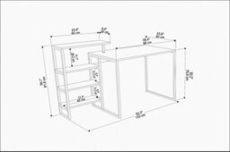 Decorotika Rino Computer Desk Study Desk White Marble Effect And White - thumbnail 6