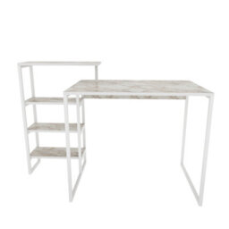 Decorotika Rino Computer Desk Study Desk White Marble Effect And White - thumbnail 4