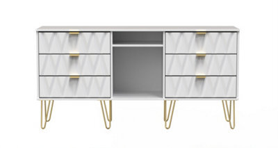 Dallas 6 Drawer Sideboard In White Matt (Ready Assembled) - image 1