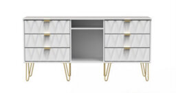 Dallas 6 Drawer Sideboard In White Matt (Ready Assembled) - thumbnail 1