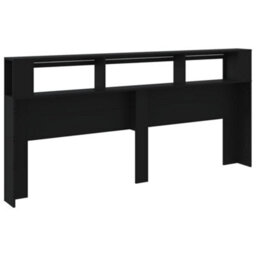Berkfield Led Headboard Black 220X18.5X103.5 Cm Engineered Wood - thumbnail 8