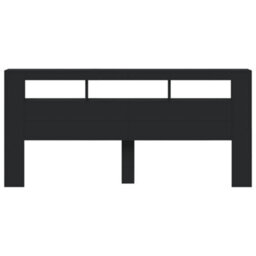 Berkfield Led Headboard Black 220X18.5X103.5 Cm Engineered Wood - thumbnail 6