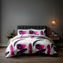 Duvet Cover And Pillowcase Set White Leaf Print Design Polycotton Bed Linen White - thumbnail 1