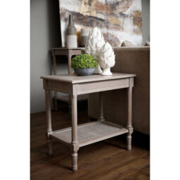 Hill Interiors The Serene Rattan Collection Side Table - Wood - L40 X W60 X H60 Cm - Grey - thumbnail 4