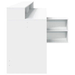 Berkfield Desk With Led Lights White 200X104X91 Cm Engineered Wood - thumbnail 7