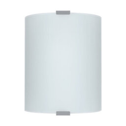 Stylish Silver Wall And Ceiling Light With White Satin Glass Shade - E27 Bulb Required - thumbnail 1